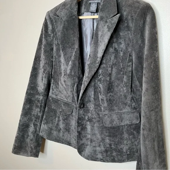 Chelsea & Theodore Gray Soft Corduroy Blazer Size 6 - Picture 4 of 9